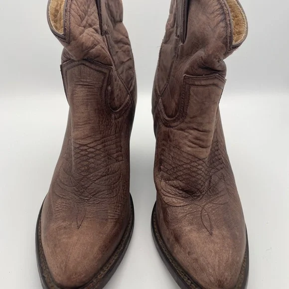 Frye Women's Brown Leather Western Boots - Picture 2 of 8